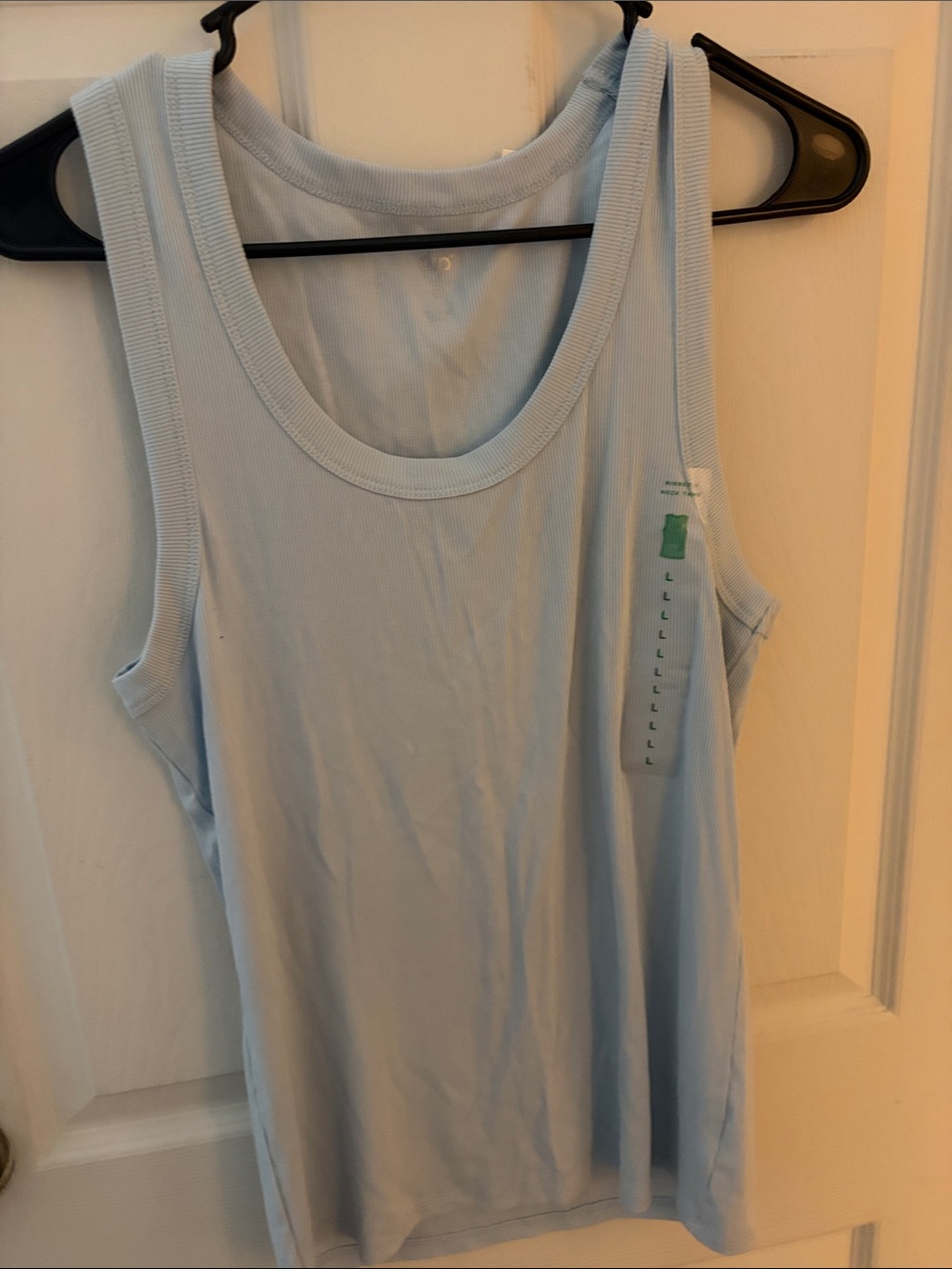 dip Light Blue Ribbed-Trim Tank Top
